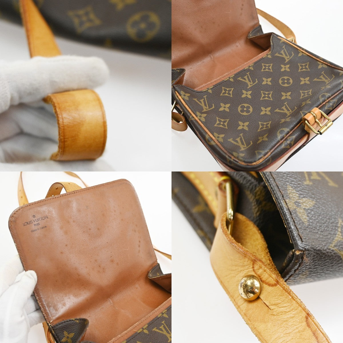 LOUIS VUITTON Cartouchiere MM Shoulder Bag Monogram Leather Brown M51253 78SA065
