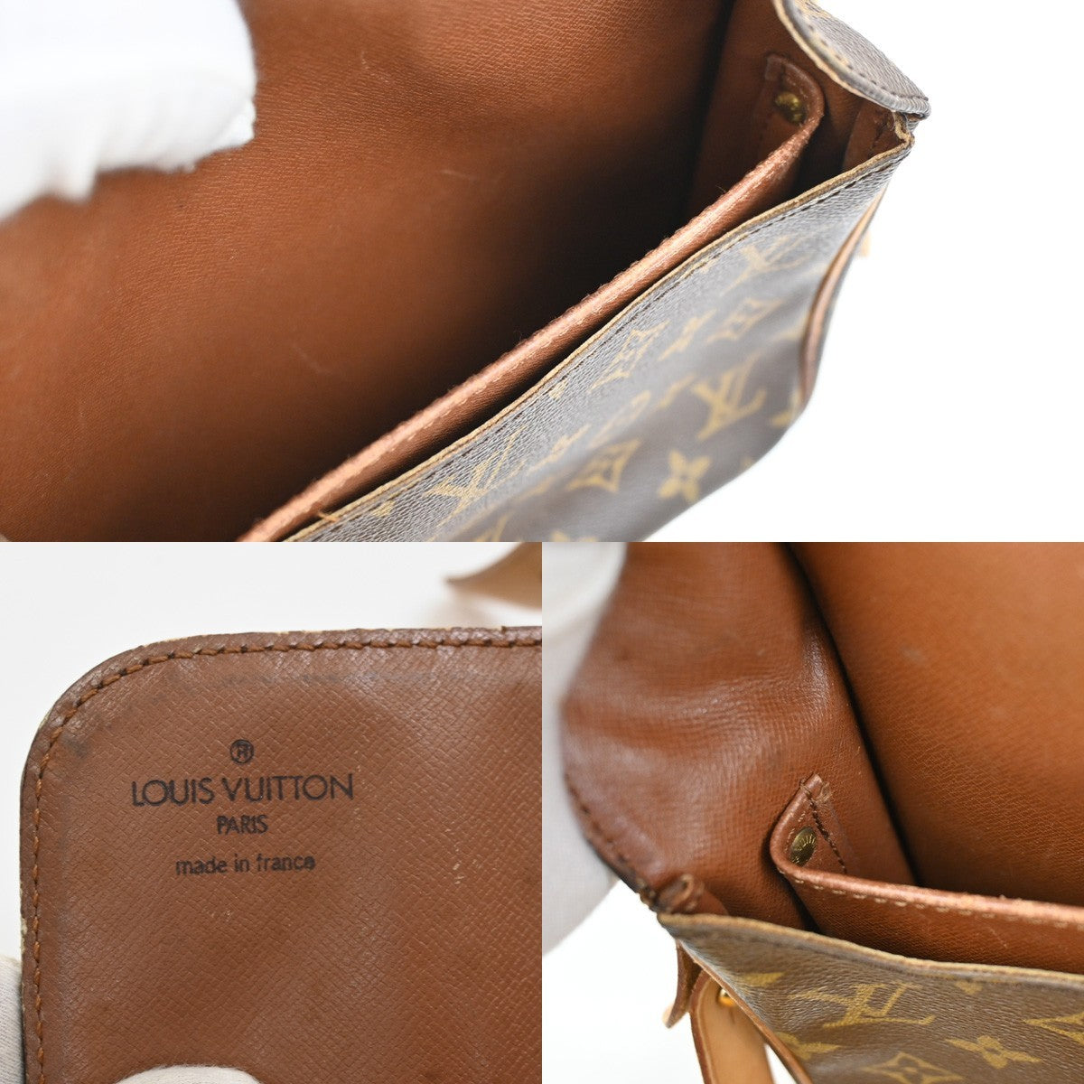 LOUIS VUITTON Cartouchiere MM Shoulder Bag Monogram Leather Brown M51253 78SA065