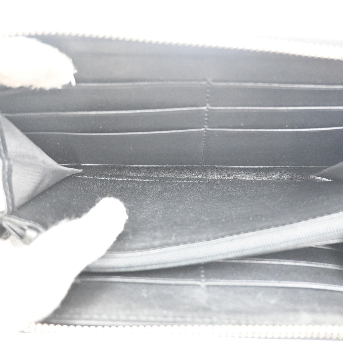 GUCCI Micro Guccissima GG Pattern Zip Around Long Wallet Leather Black 60KC208