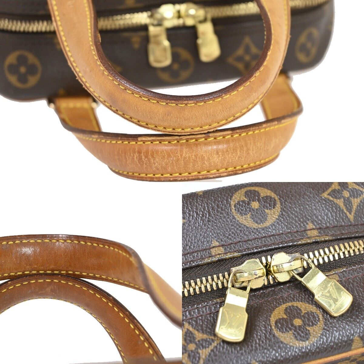 LOUIS VUITTON LV Excentri Cite Hand Bag Monogram Leather Brown M51161 72EA840