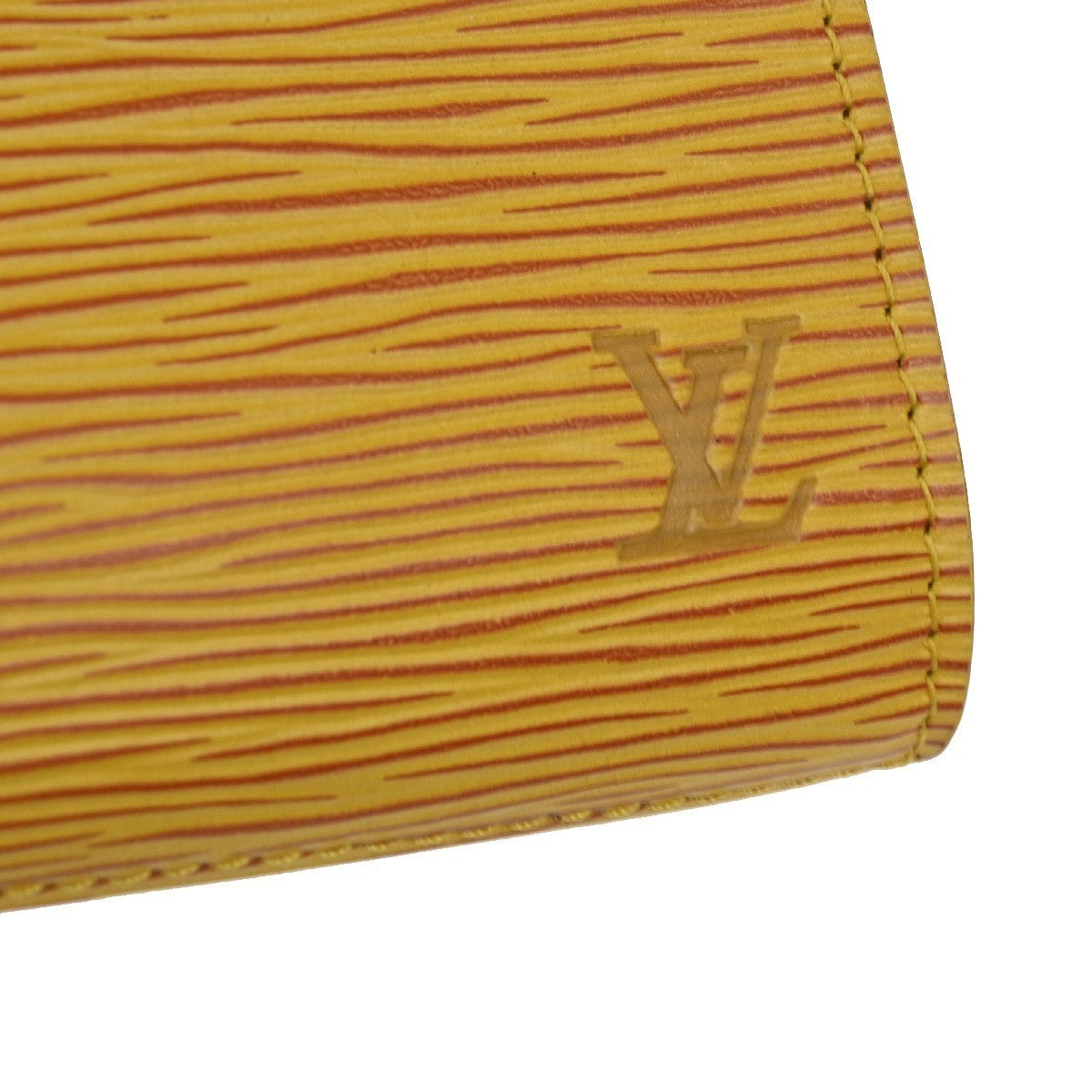 LOUIS VUITTON LV Logo Art Deco Clutch Hand Bag Epi Leather Yellow M52639 05KP509