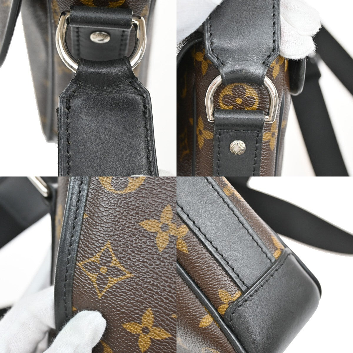 LOUIS VUITTON Bass PM Shoulder Bag Monogram Macassar Brown Black M56717 21EE303