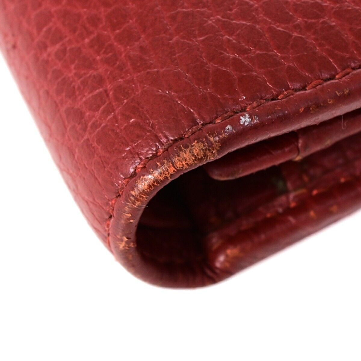 GUCCI Marmot GG Logos Bifold Wallet Purse Leather Red GHW Made In Italy 61HC101