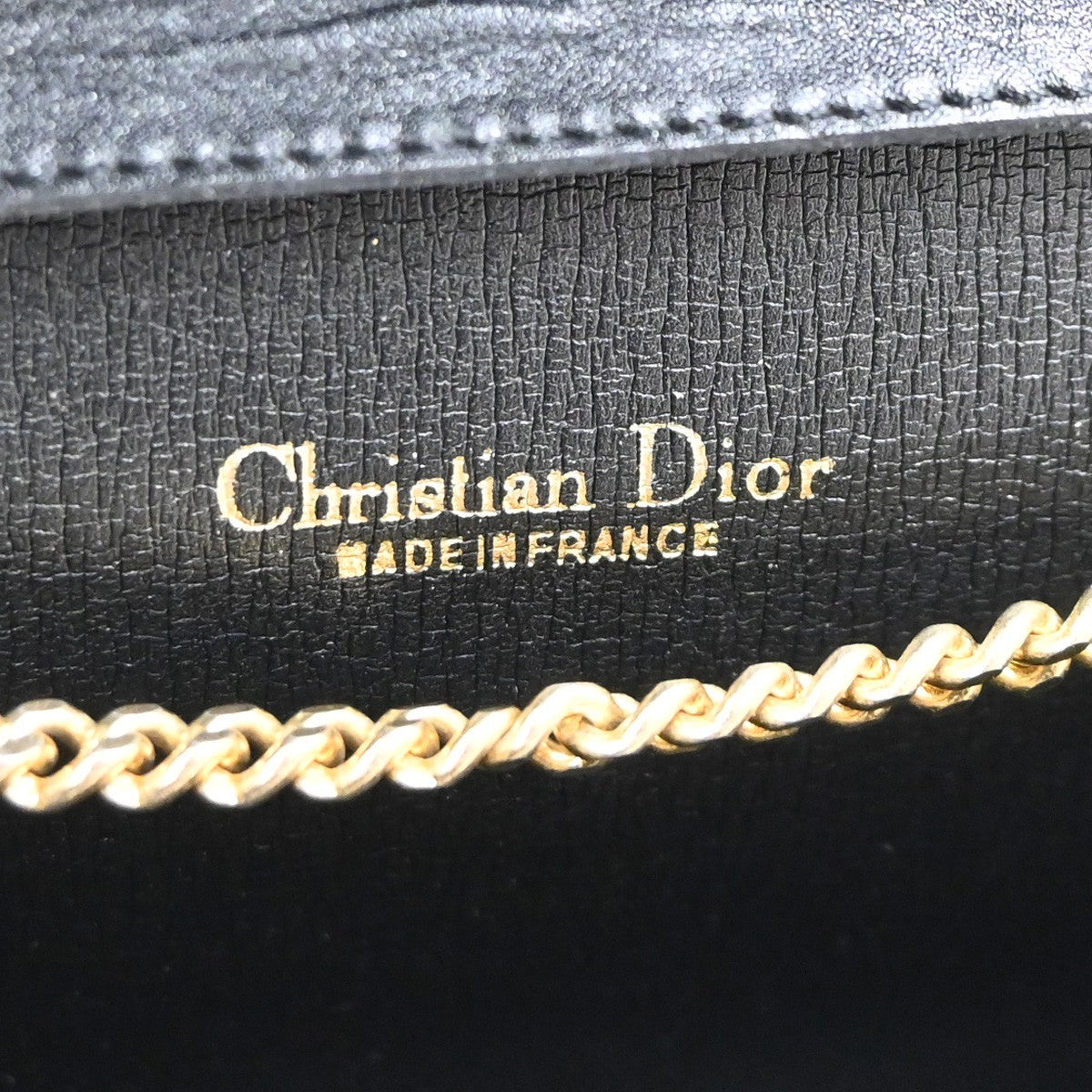 CHRISTIAN DIOR Logo Trotter Chain Shoulder Hand Bag Canvas Leather BK 61KC887