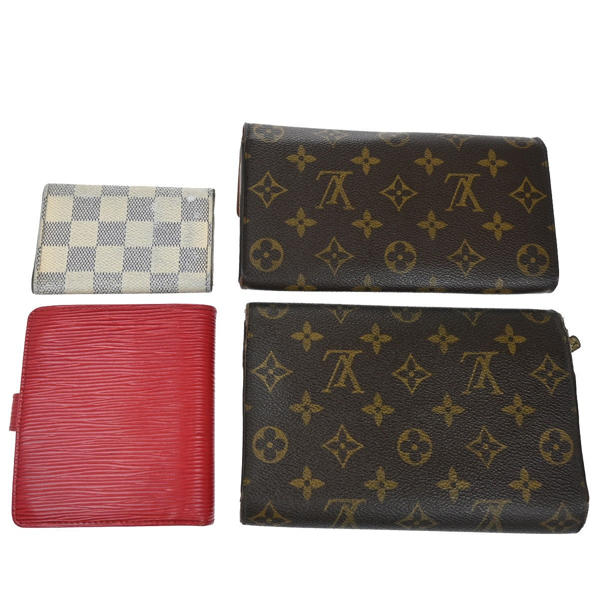 LOUIS VUITTON 4 Set Wallet Key Case Monogram Epi Damier Azur BN WE RD 32YH805