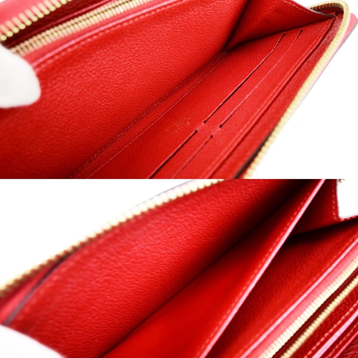 LOUIS VUITTON Clemence Long Bifold Wallet Monogram Empreinte Red M60169 79EC965