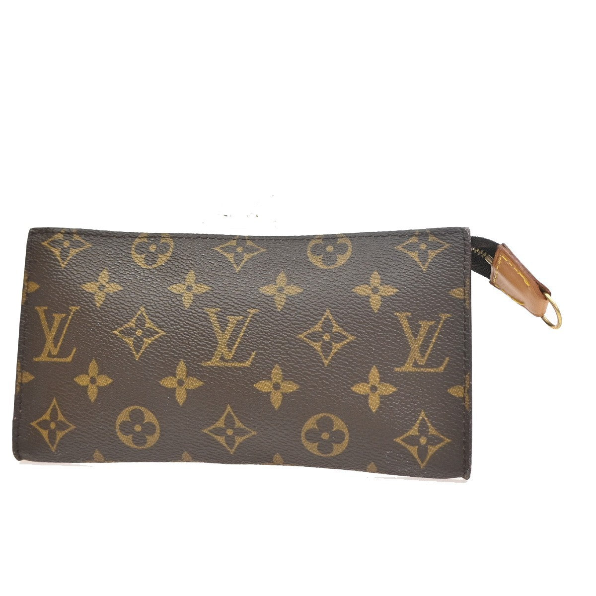 LOUIS VUITTON Logo BUCKET GM Pouch Bag Monogram Leather Brown France 60ZA160