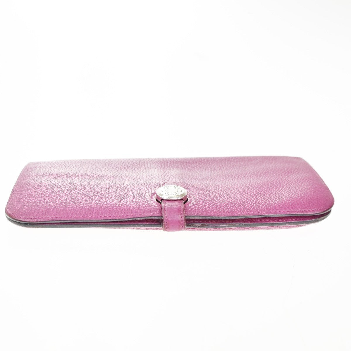 HERMES Logos Dogon GM Long Bifold Wallet Togo Leather Pink SHW 35RP163