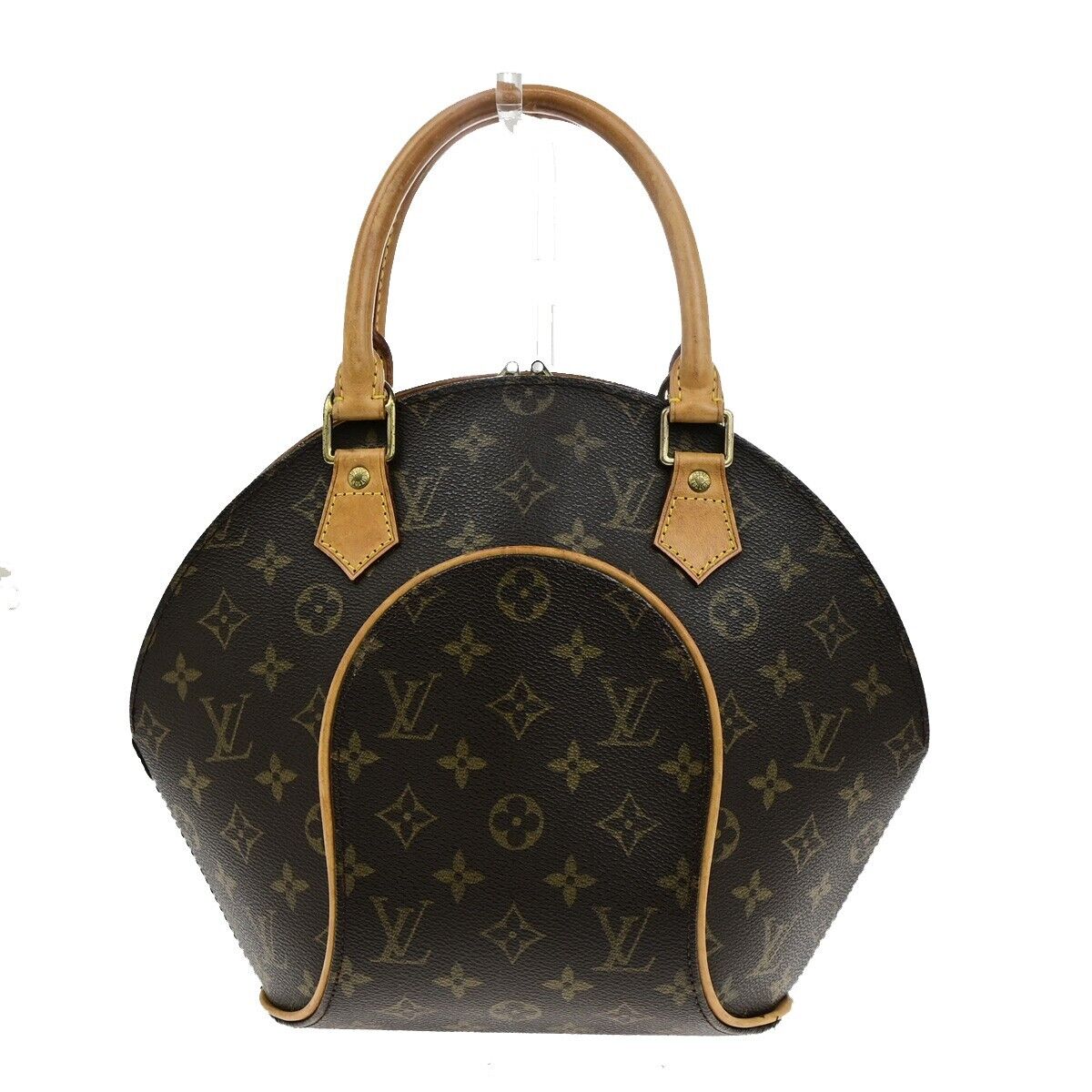 LOUIS VUITTON LV Logo Ellipse PM Hand Bag Monogram Leather Brown M51127 72ED452