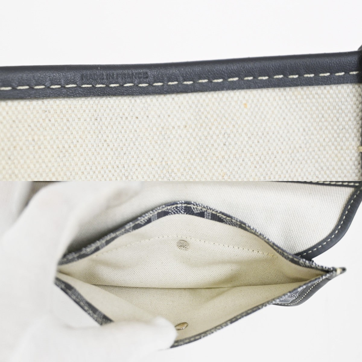 GOYARD Saint Louis PM Marquage  Shoulder Tote Bag Pouch Gray Canvas 640RL920