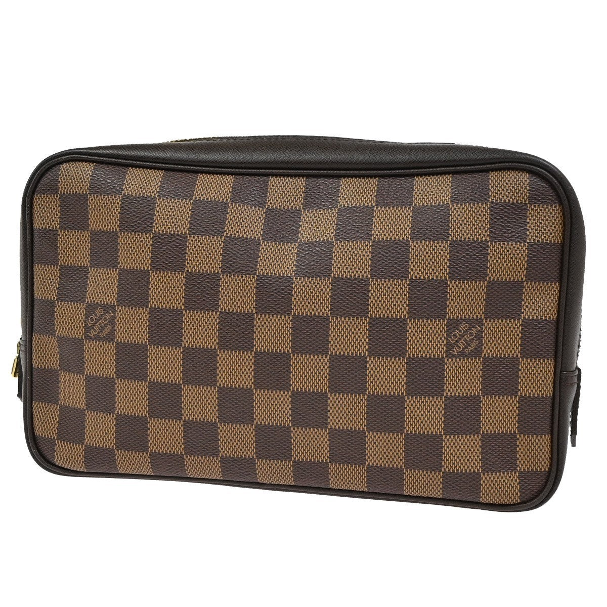 LOUIS VUITTON Trousse Toilette Clutch Hand Bag Damier Ebene Brown N47623 31YJ078