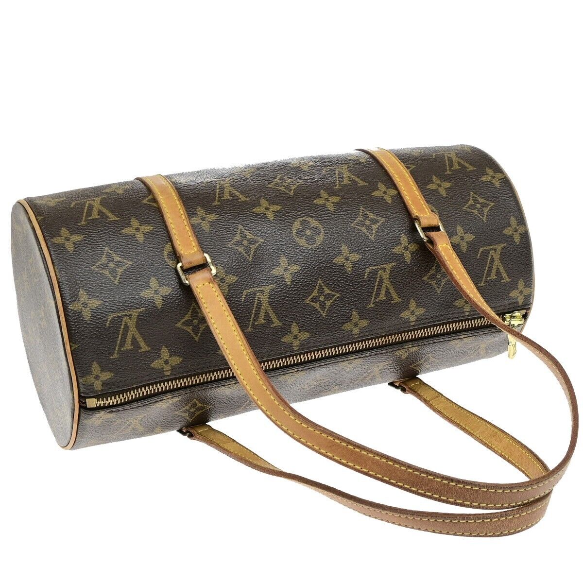 LOUIS VUITTON Logo PAPILLON 30 Hand Bag Monogram Leather Brown M51365 89ED867