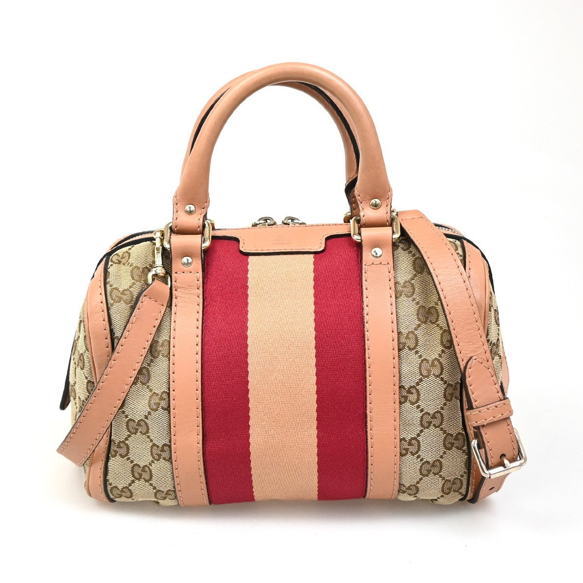 GUCCI GG Sherry 2Way Tote Shoulder Hand Bag Canvas Leather Brown Italy 72ZA104