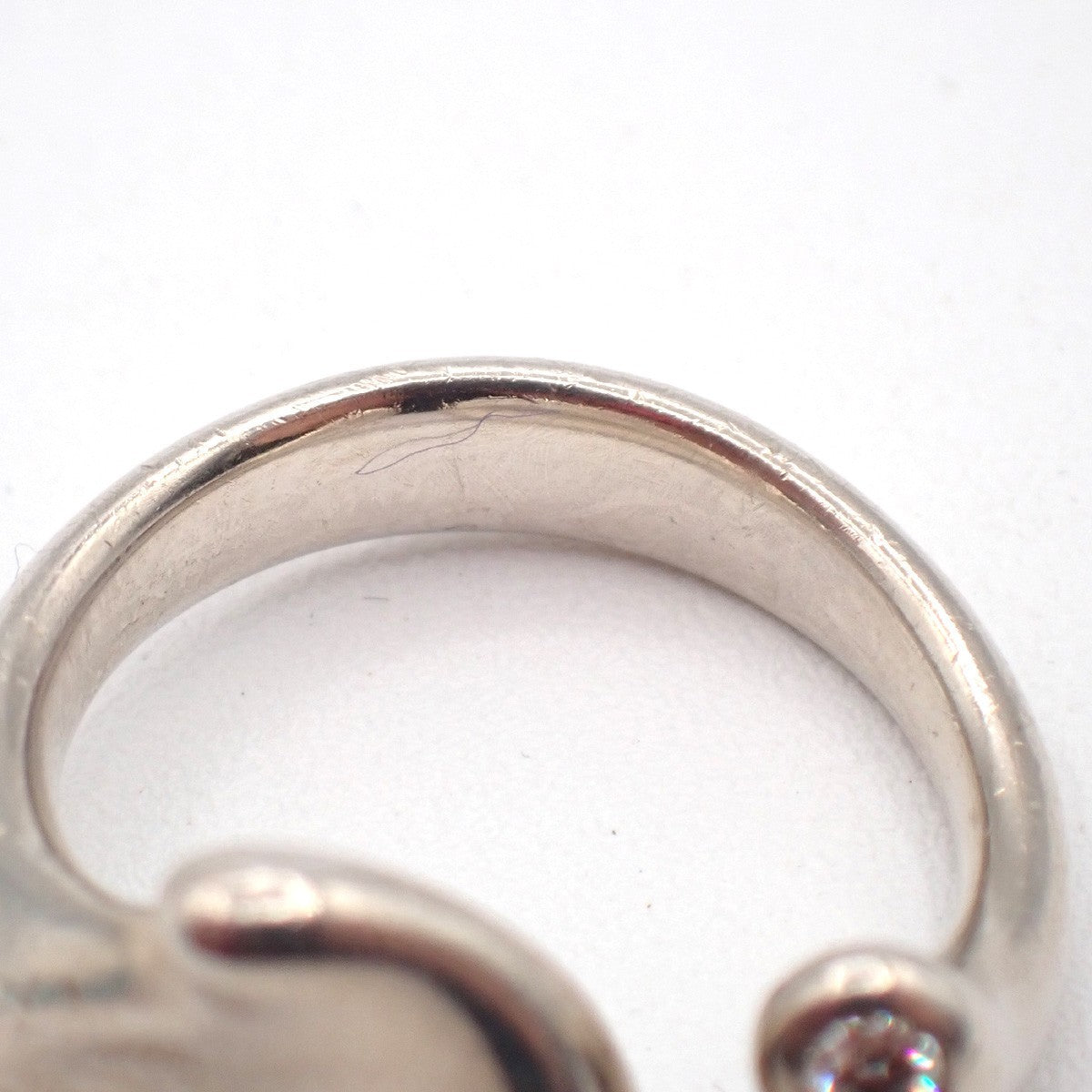 Tiffany & Co. Logo Elsa Peretti Open Heart Ring US Size 6 Silver Ag 925 09KP561