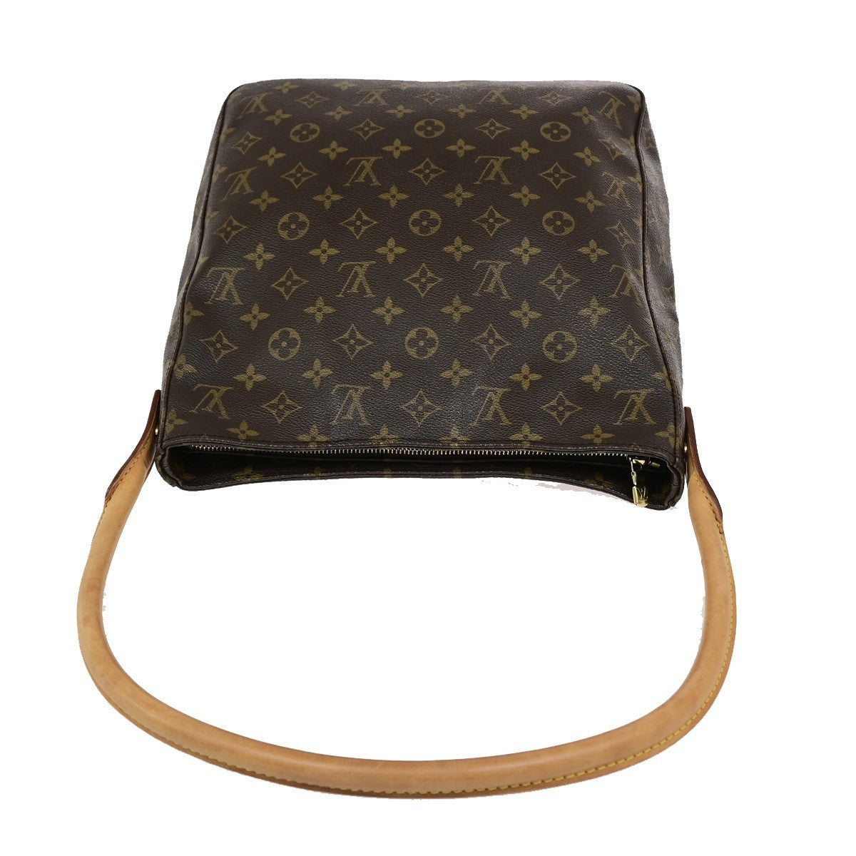 LOUIS VUITTON Logo Looping GM Shoulder Bag Monogram Leather Brown M51145 18KD169