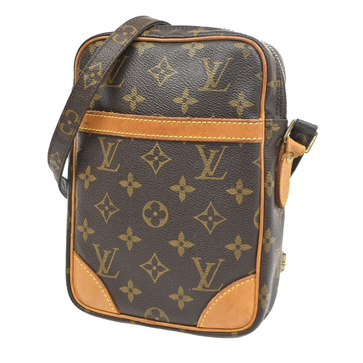 LOUIS VUITTON Danube Shoulder Bag Monogram Leather Brown France M45266 82TA712