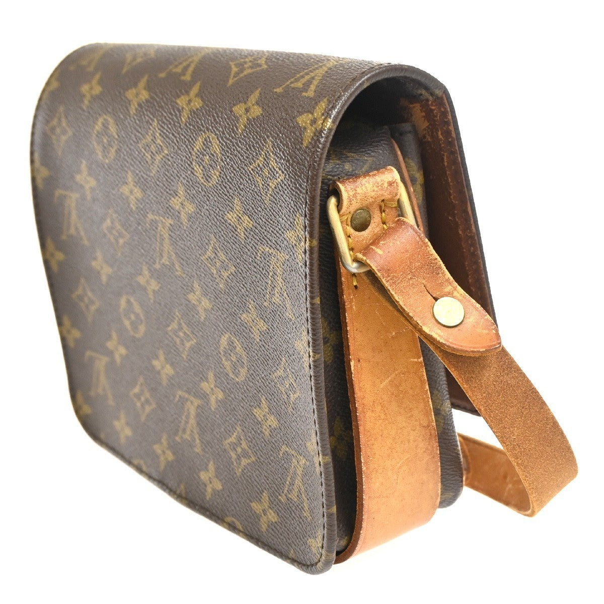 LOUIS VUITTON Cartouchiere MM Shoulder Bag Monogram Leather Brown M51253 33KC525