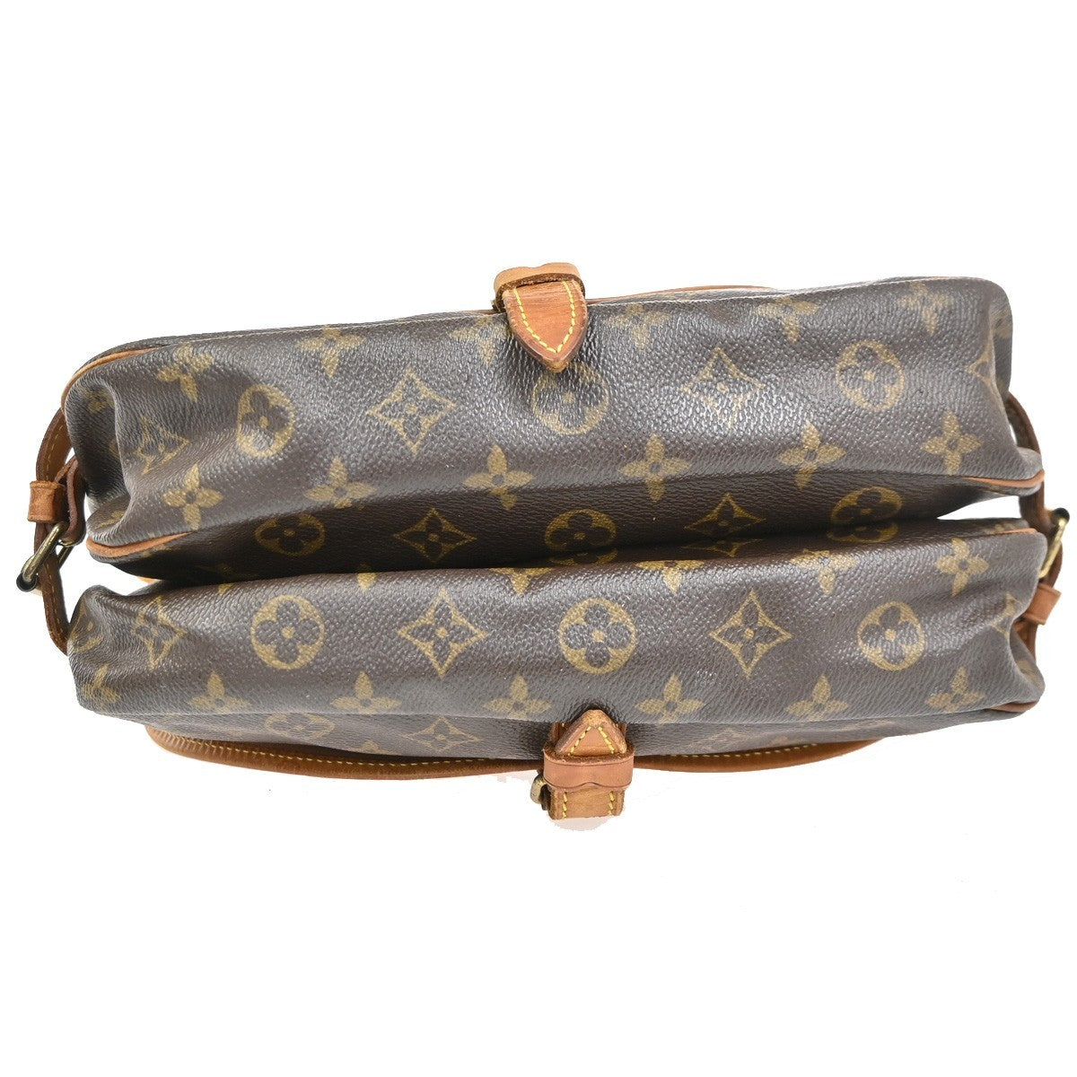 LOUIS VUITTON Logo Saumur 30 Shoulder Bag Monogram Leather Brown M42256 34CA957