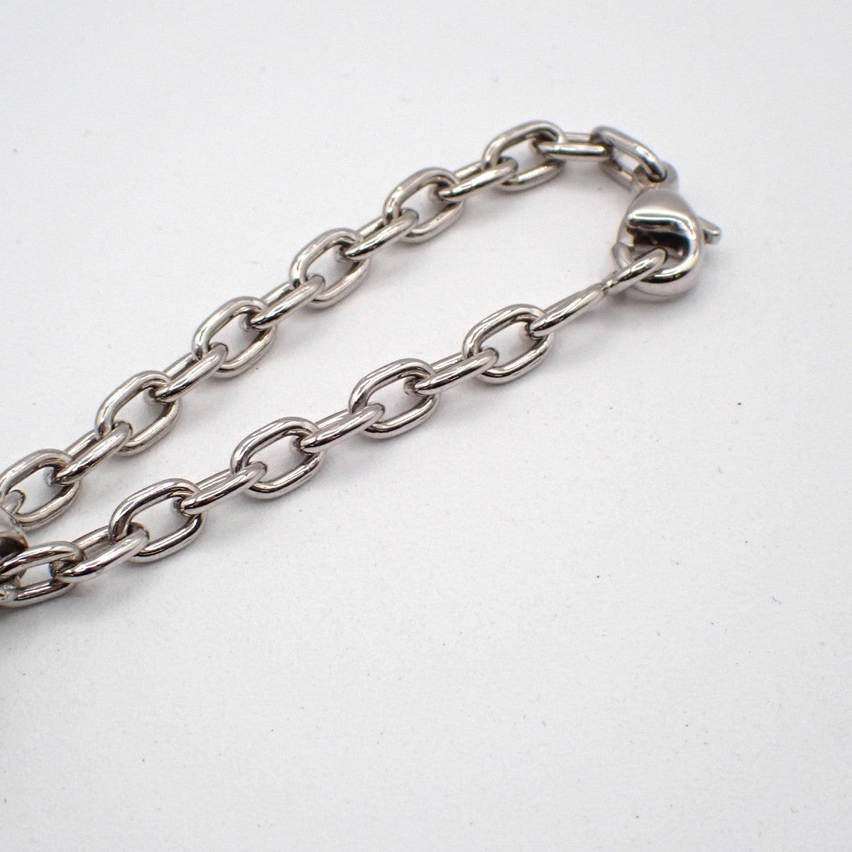 CARTIER 2C Logo Chain Bag Charm Key Ring Pendant Top Silver Accessory 07MA184