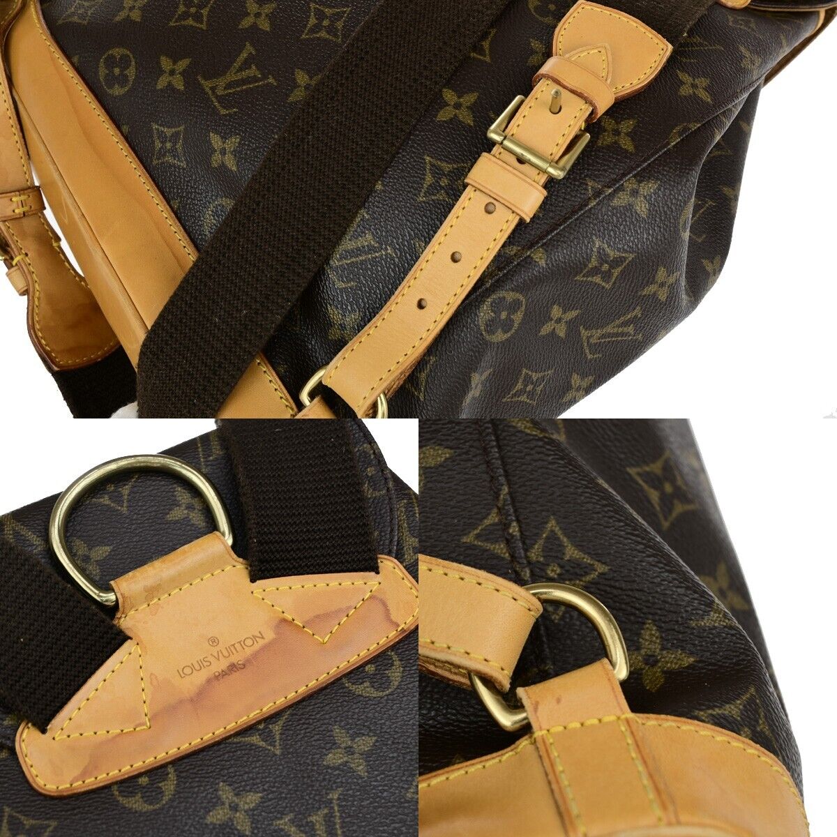 LOUIS VUITTON Montsouris GM Backpack Bag Monogram Leather Brown M51135 75EB722