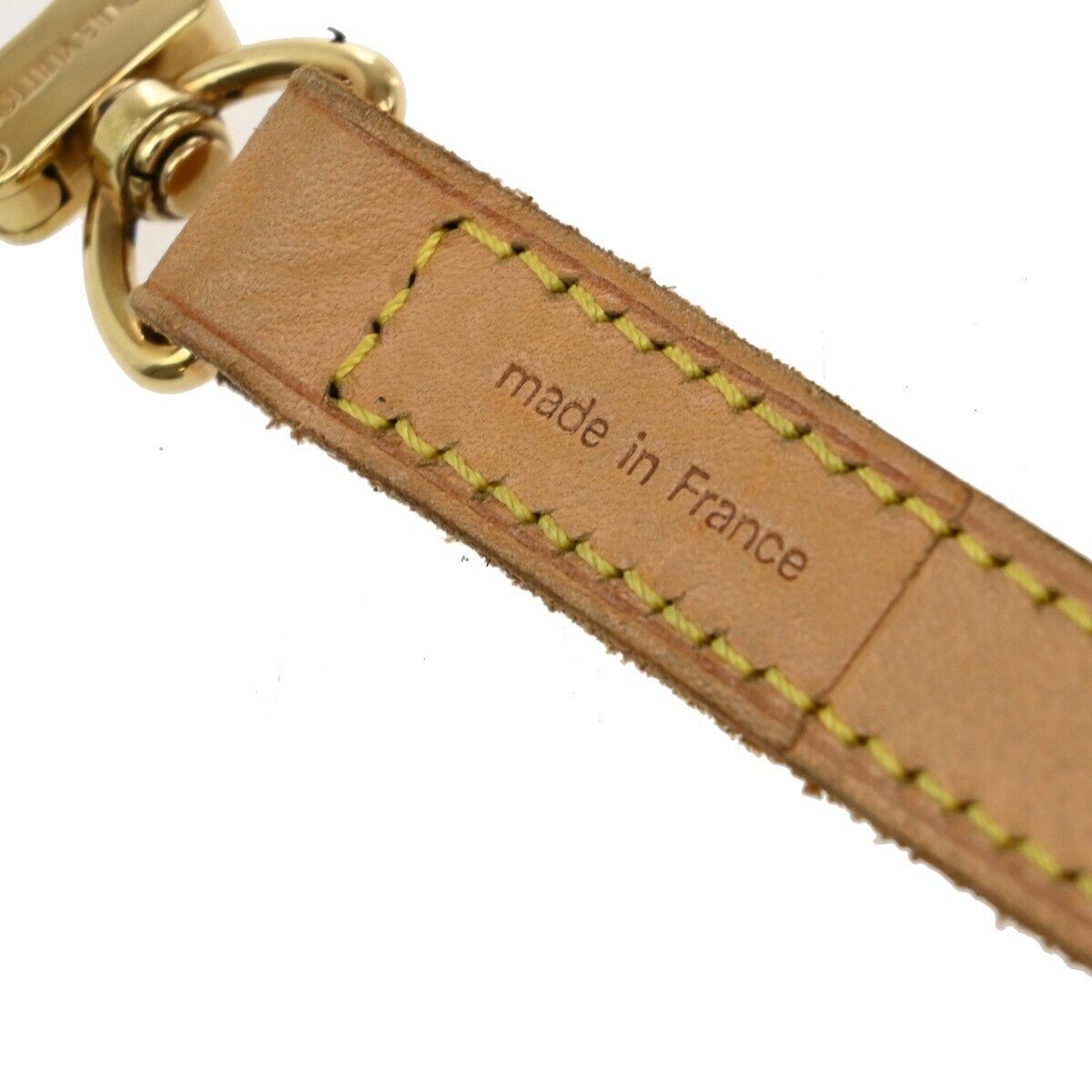 LOUIS VUITTON Logo Shoulder Strap Leather Brown Gold Bag Accessory 66EE109