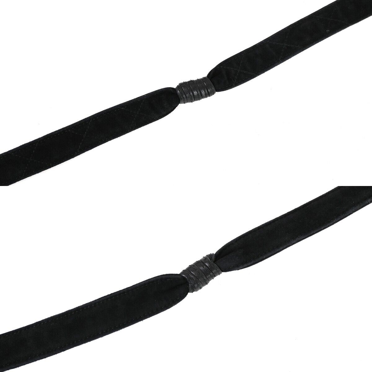 CHANEL CC Logo Mini Matelasse Shoulder Bag Suede Leather Black Gold 691HB551