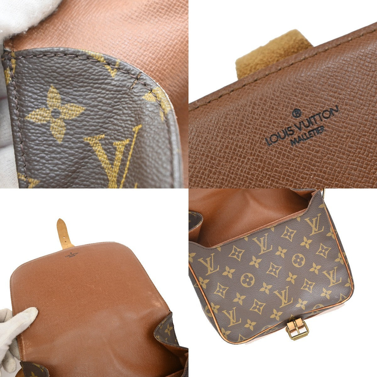 LOUIS VUITTON Cartouchiere MM Shoulder Bag Monogram Leather Brown M51253 64EF845