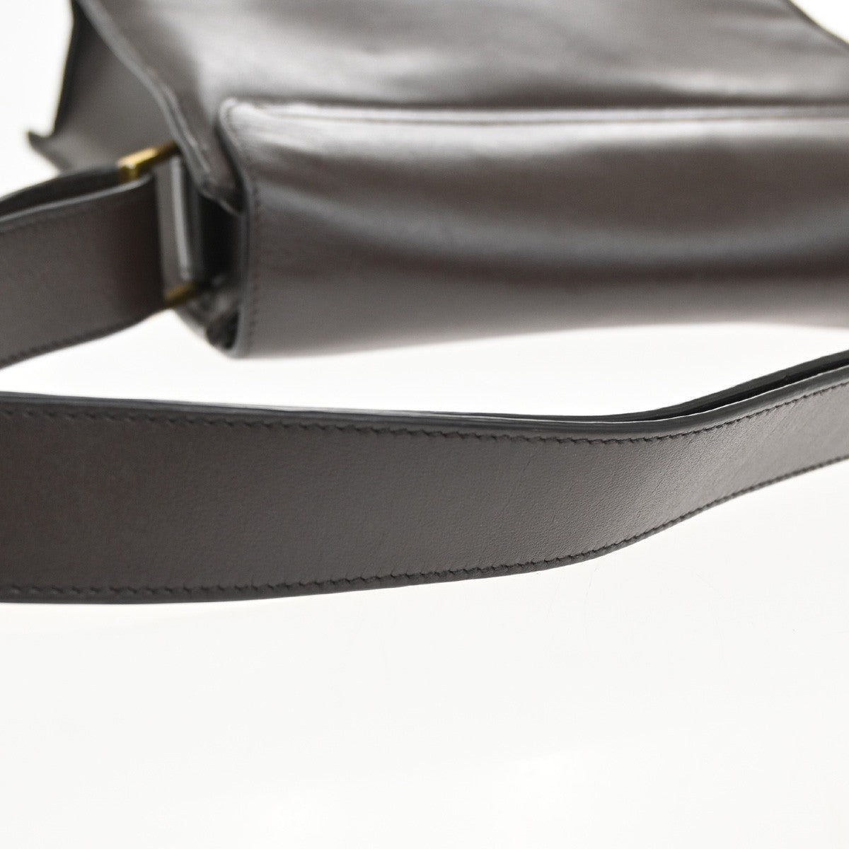 GUCCI Logo Shoulder Bag Leather Brown Italy GHW 38TA380