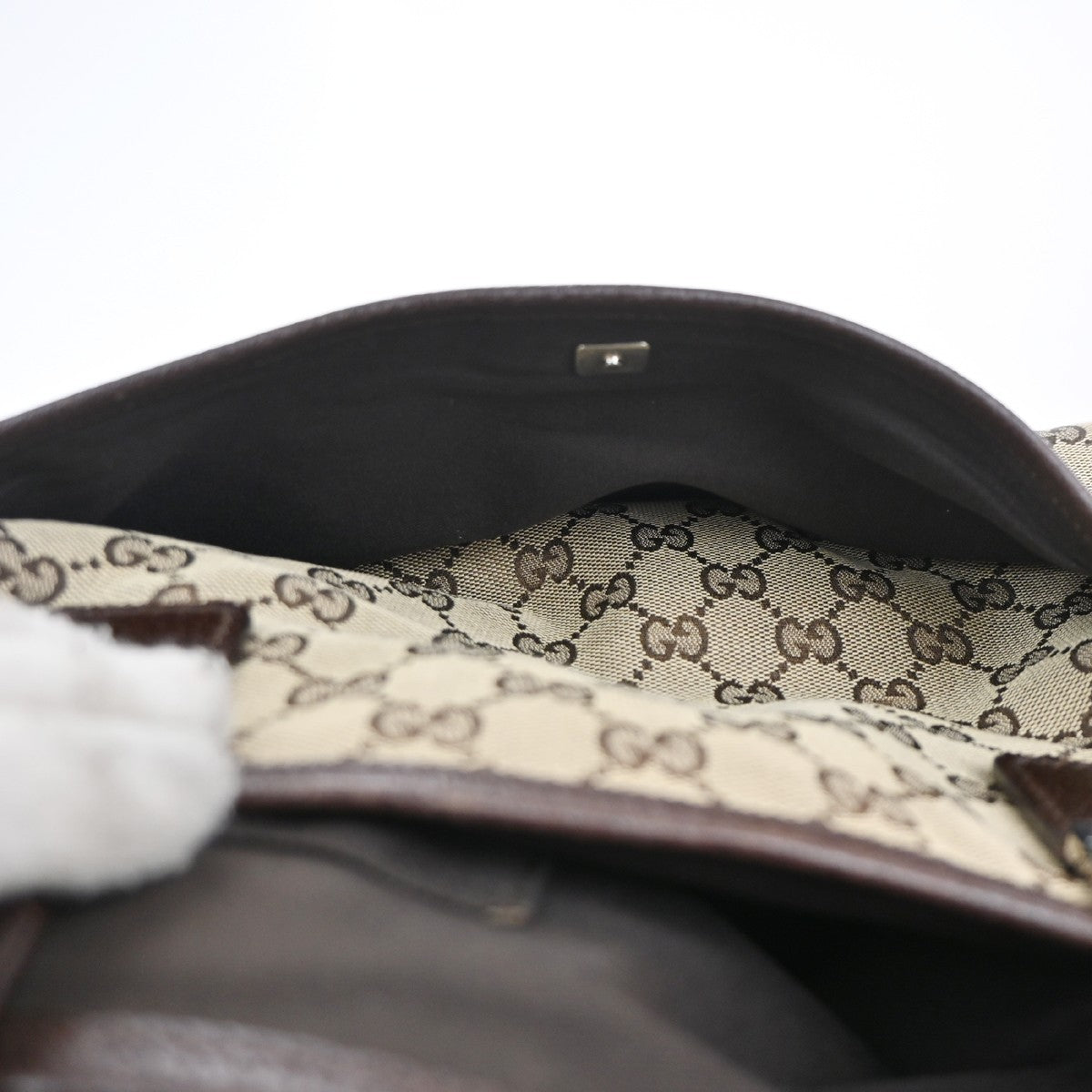 GUCCI Logo Sherry GG Pattern Shoulder Hand Bag Canvas Leather BE Italy 87KC450