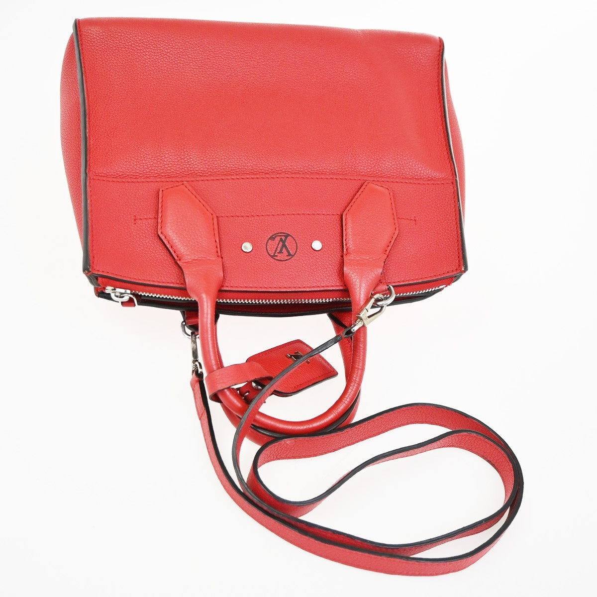 LOUIS VUITTON City Steamer PM 2Way Shoulder Hand Bag Calf Leather Red 55RQ066