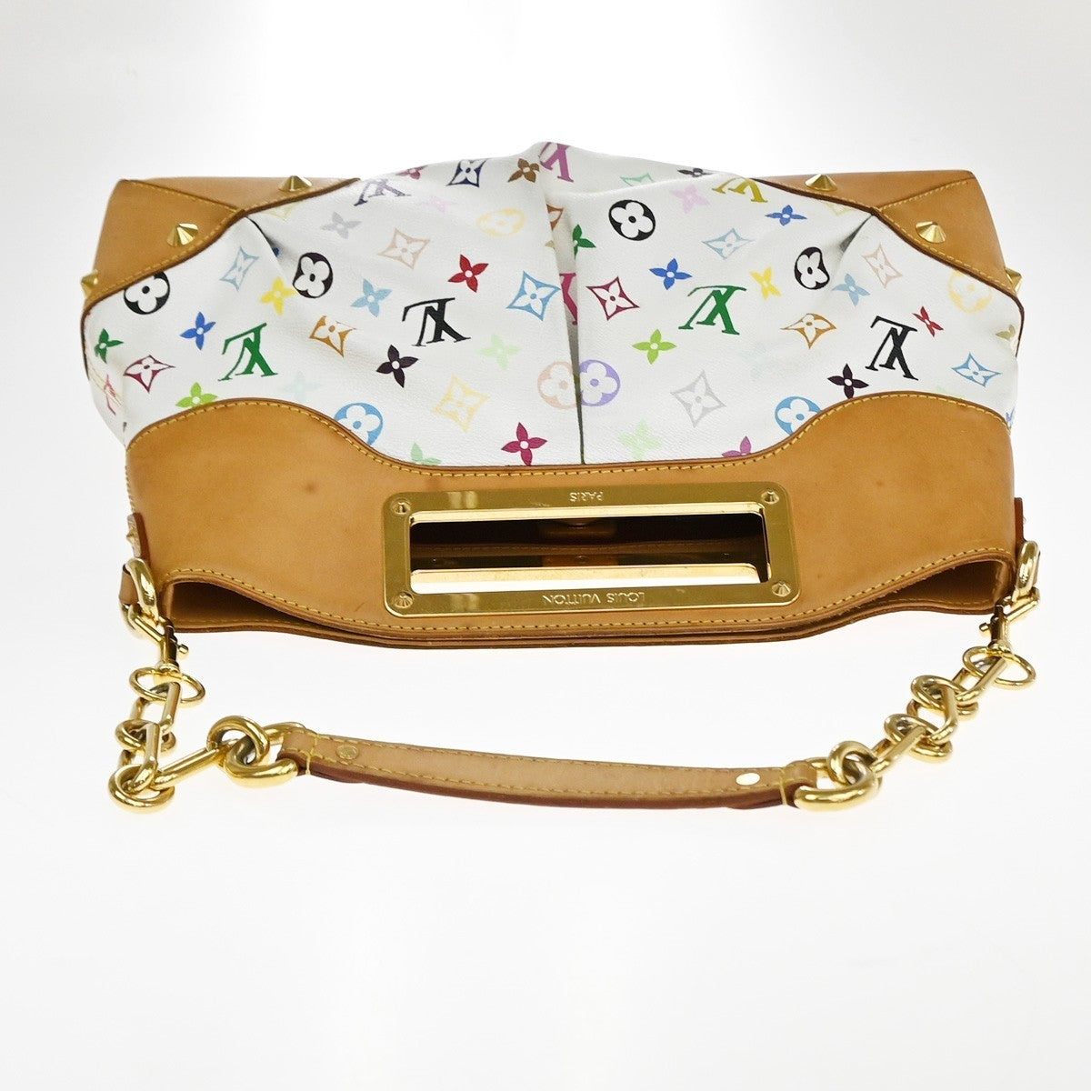 LOUIS VUITTON Judy MM 2Way Chain Hand Bag Monogram Multi White M40255 41YJ108