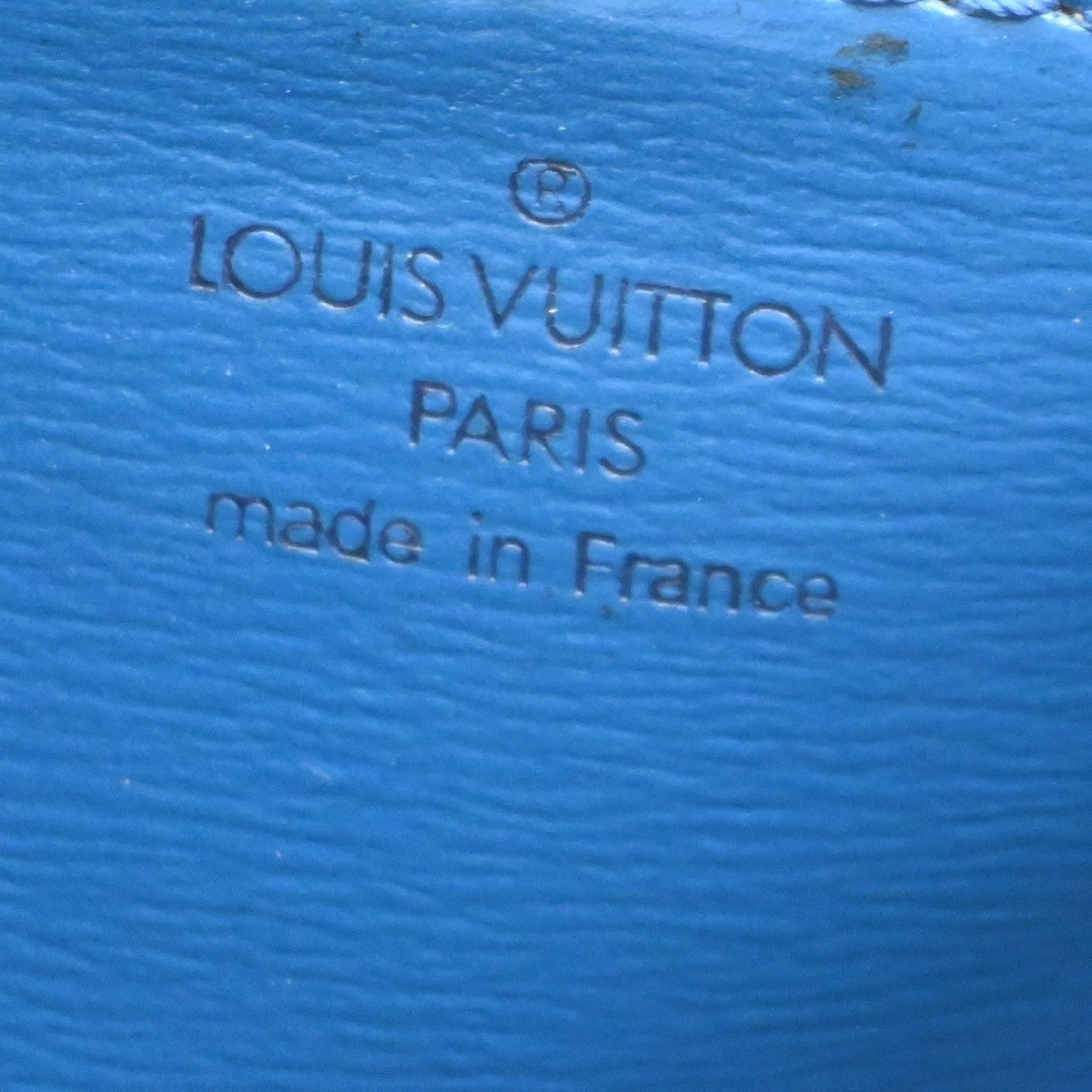 LOUIS VUITTON Logo Malesherbes Hand Bag Epi Leather Blue France M52375 34KD122