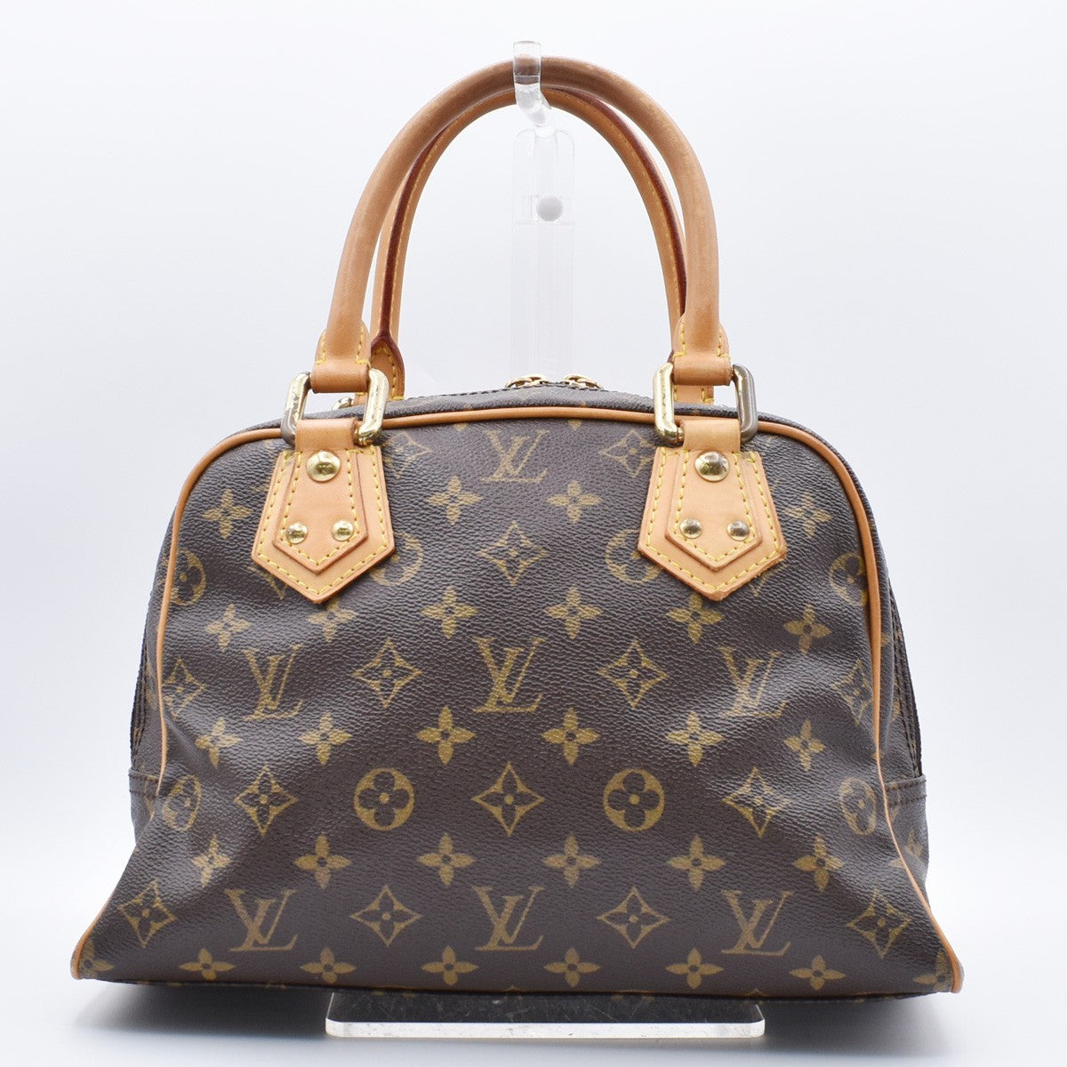 LOUIS VUITTON Manhattan PM Hand Bag Monogram Leather Brown Gold M40026 18AA035