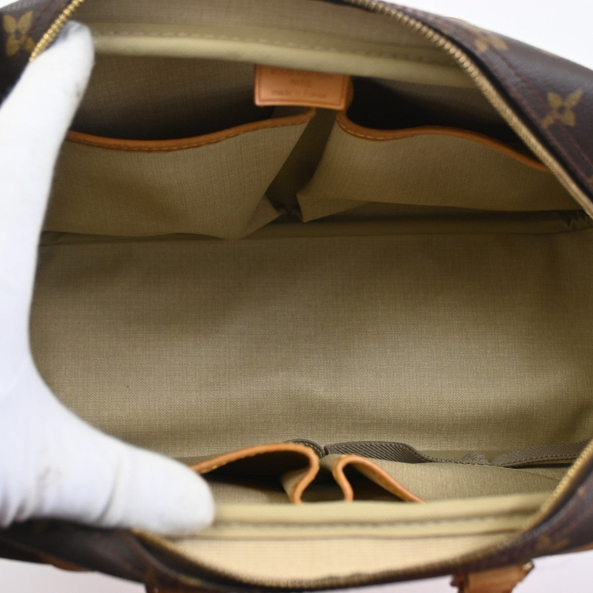 LOUIS VUITTON LV Logo Deauville Hand Bag Monogram Leather Brown M47270 84SA048