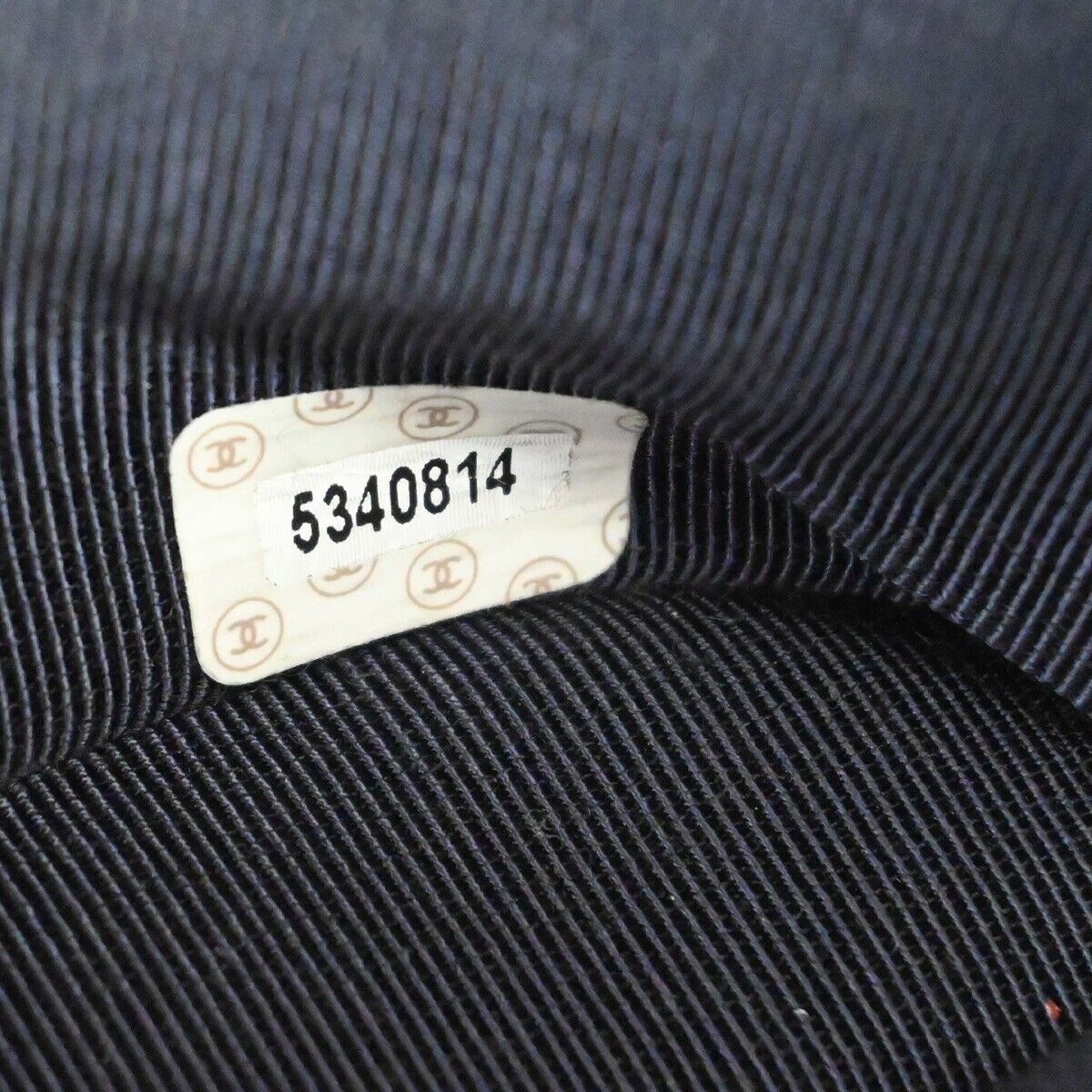 CHANEL CC Logo Metal Handle Hand Tote Bag Nylon Leather Blue Silver 35KA012