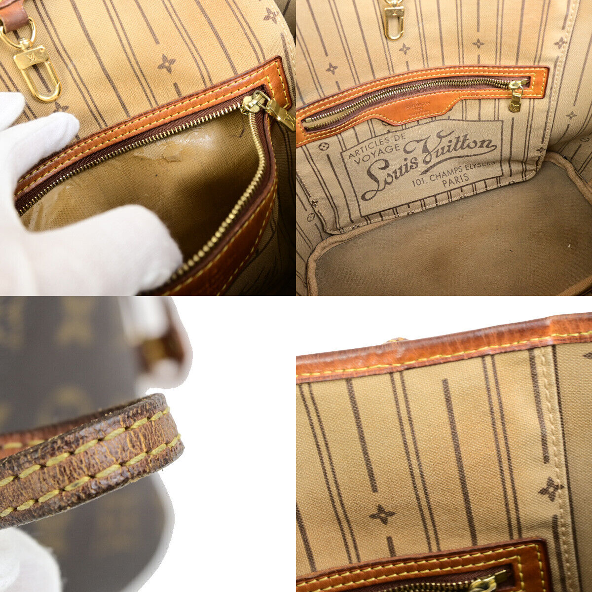 LOUIS VUITTON Neverfull PM Shoulder Tote Bag Monogram Leather BN M40155 18SJ452