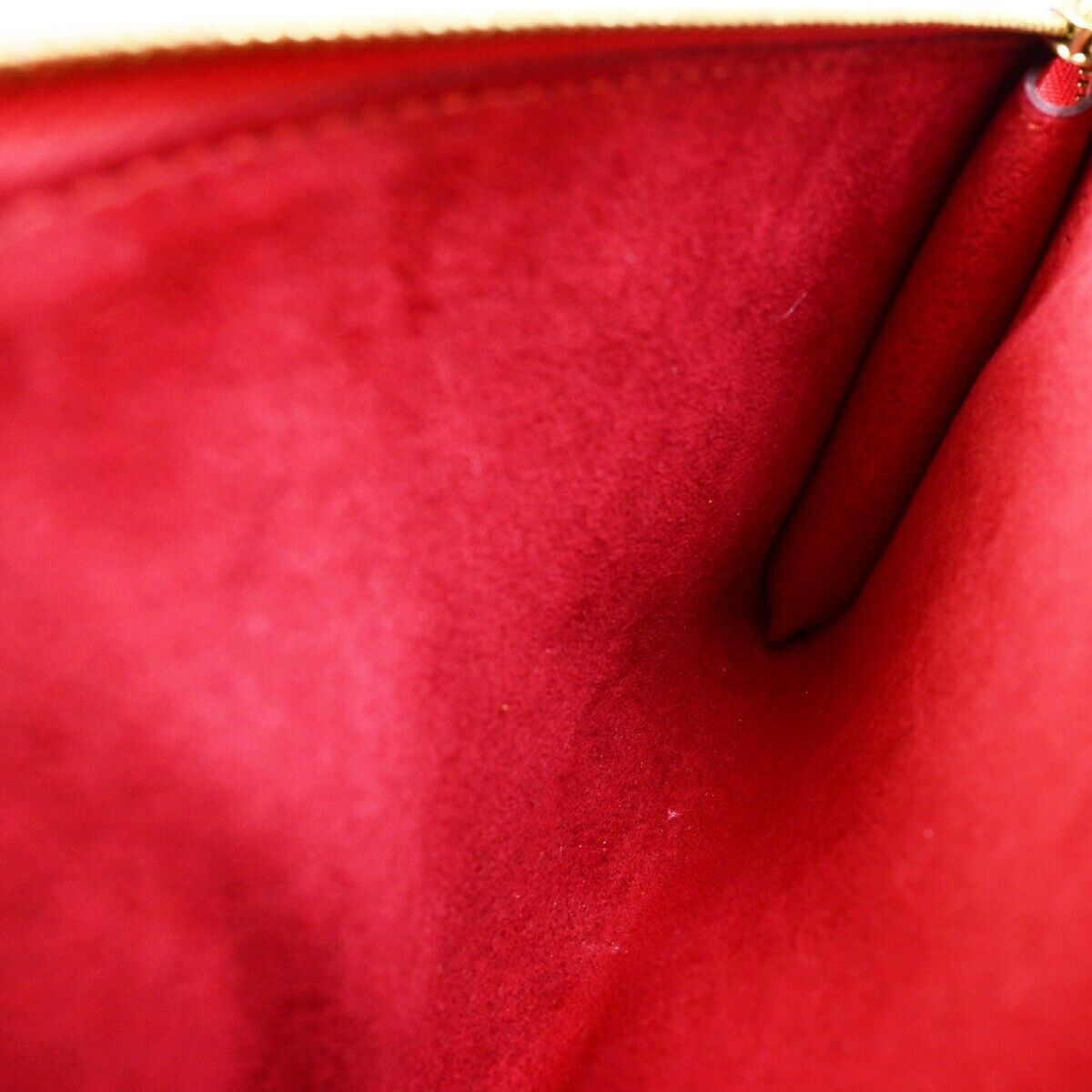 LOUIS VUITTON LV Pochette Accessoires Hand Bag Epi Leather Red M52947 32ED077