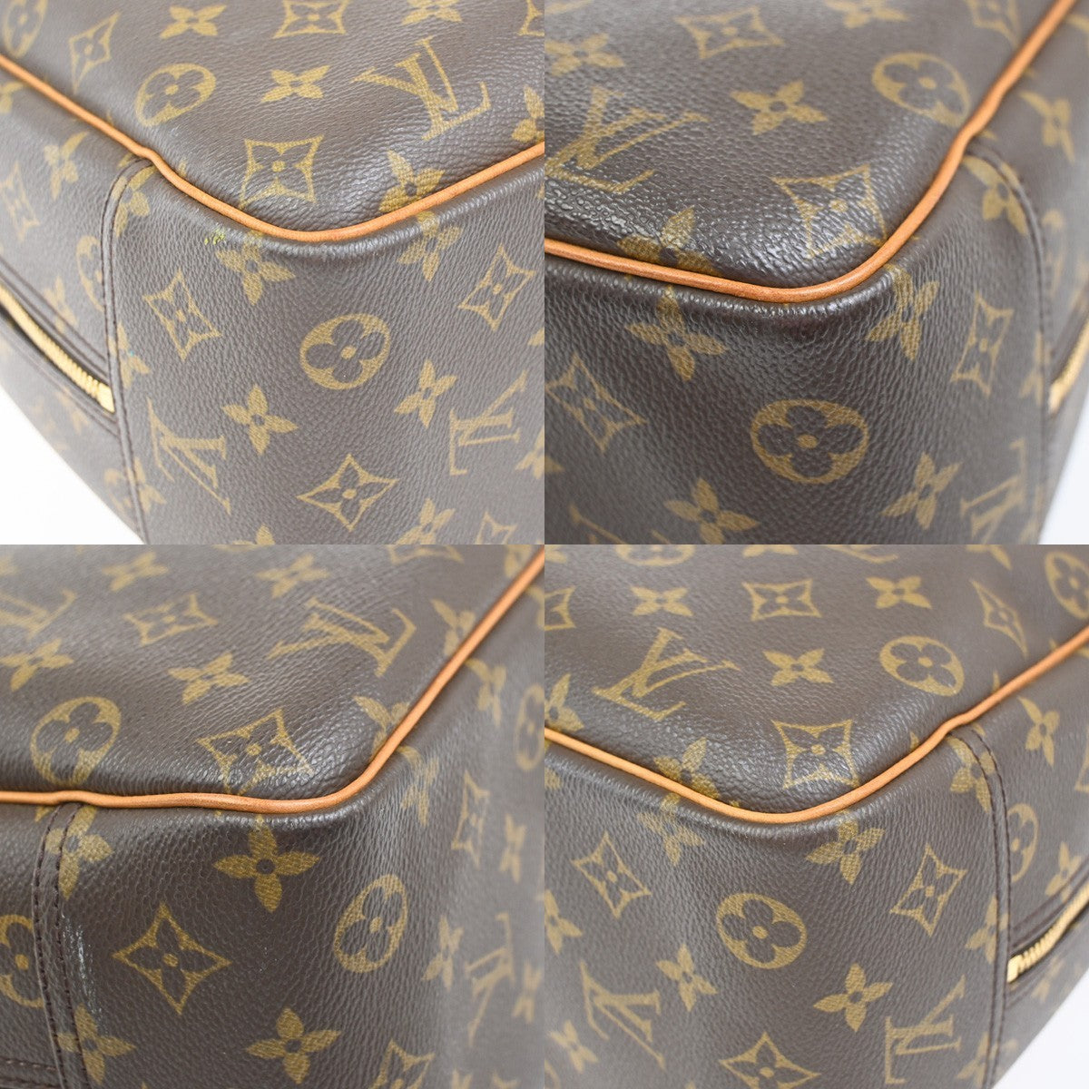 LOUIS VUITTON LV Logo Deauville Hand Bag Monogram Leather Brown M47270 72YJ050