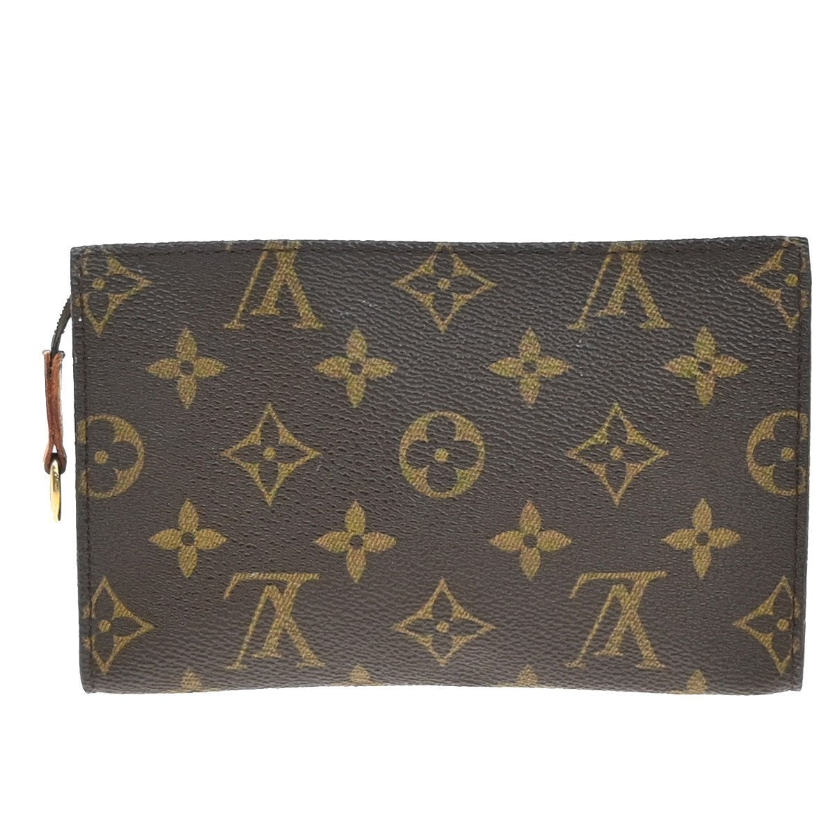 LOUIS VUITTON Logo BUCKET PM Pouch Bag Monogram Leather Brown France 05KB296