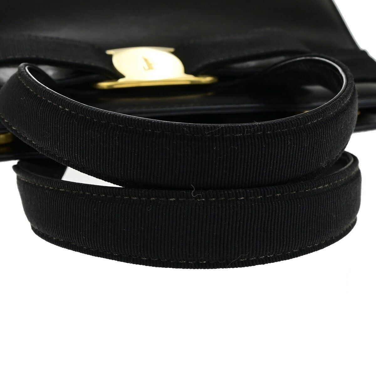 SALVATORE FERRAGAMO Vara 2Way Shoulder Hand Bag Leather Black GHW Italy 35YH085