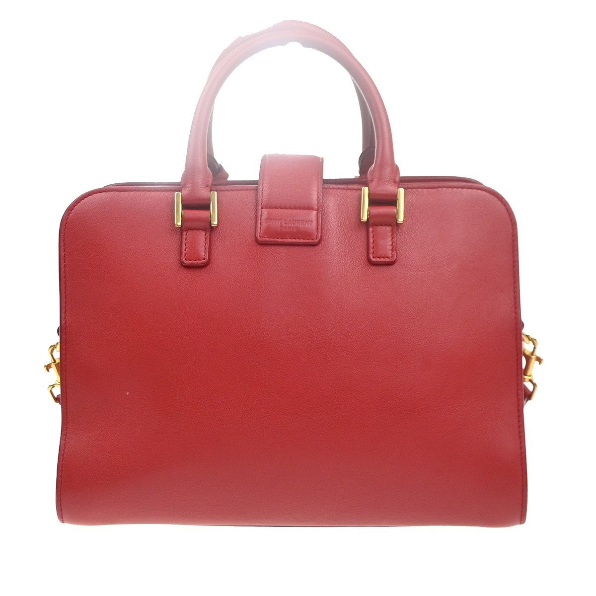 SAINT LAURENT Baby Cabas YSL 2way Shoulder Hand Bag Leather Red Italy 97RL889