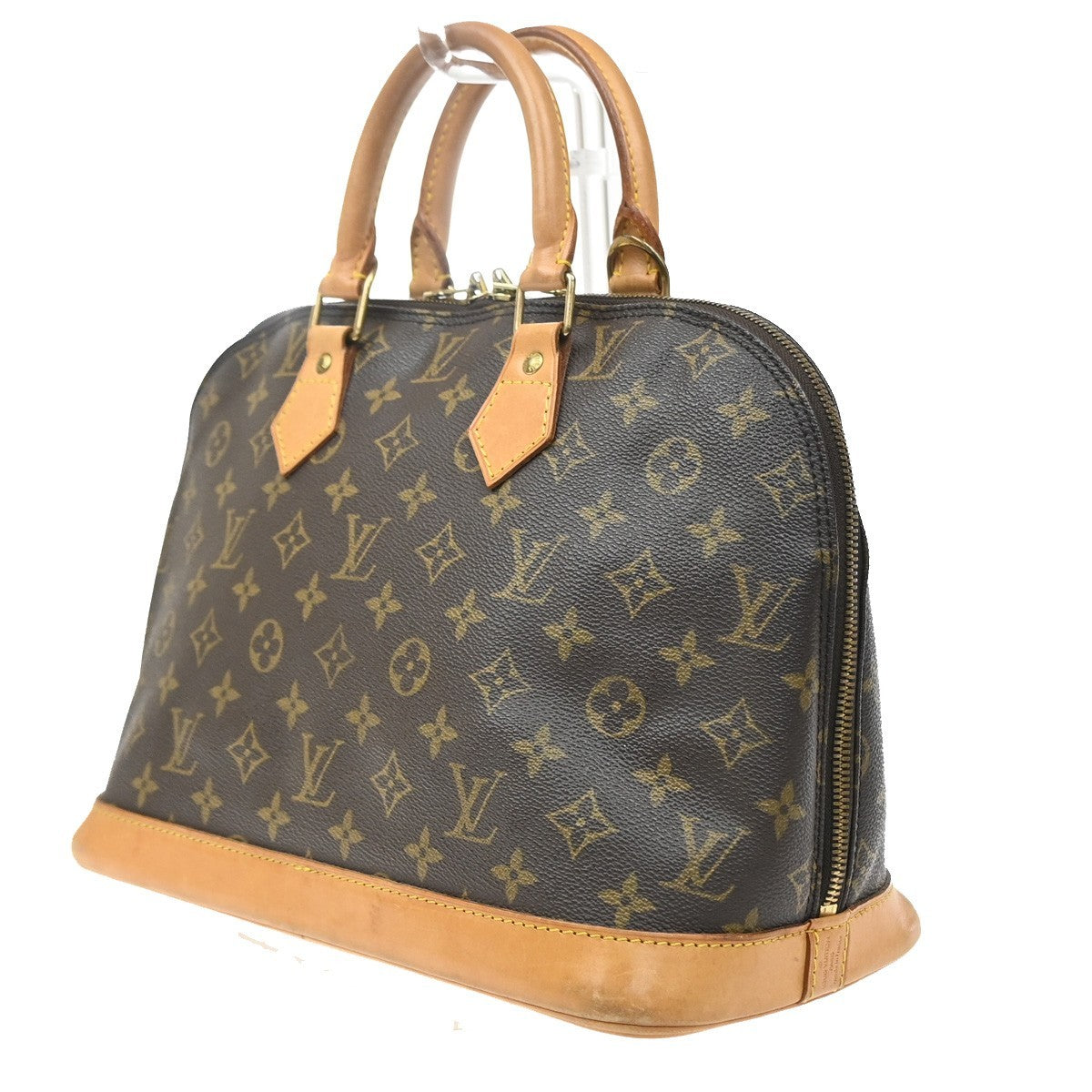 LOUIS VUITTON LV Logo Alma Hand Bag Monogram Leather Brown M51130 62KD431