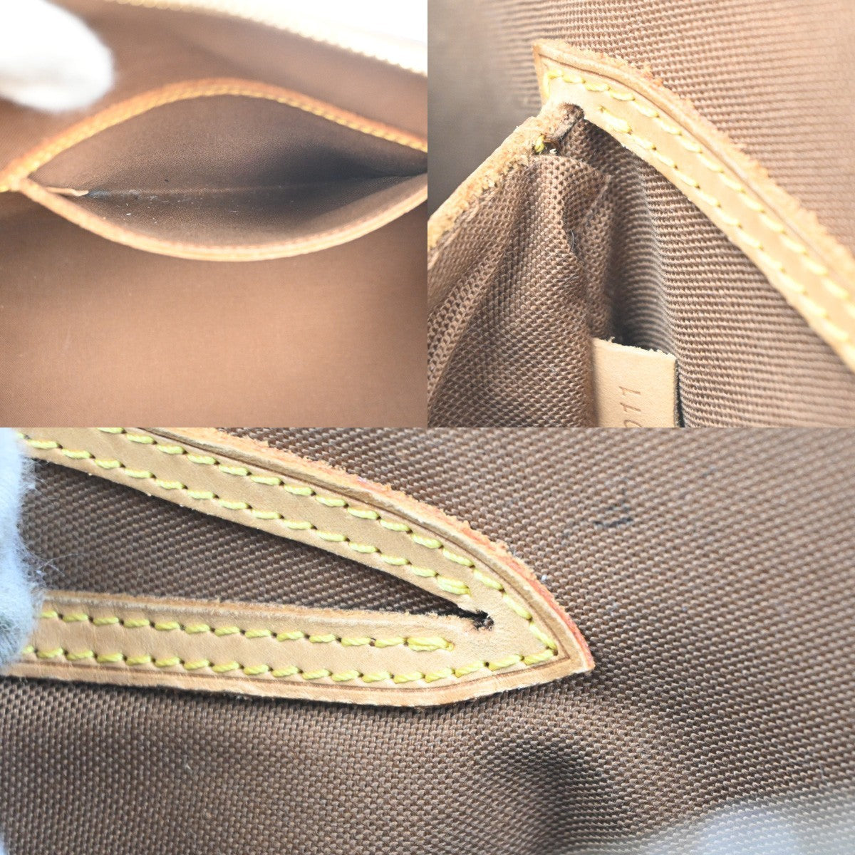 LOUIS VUITTON LV Logo Alma Hand Bag Monogram Leather Brown France M51130 32MA462