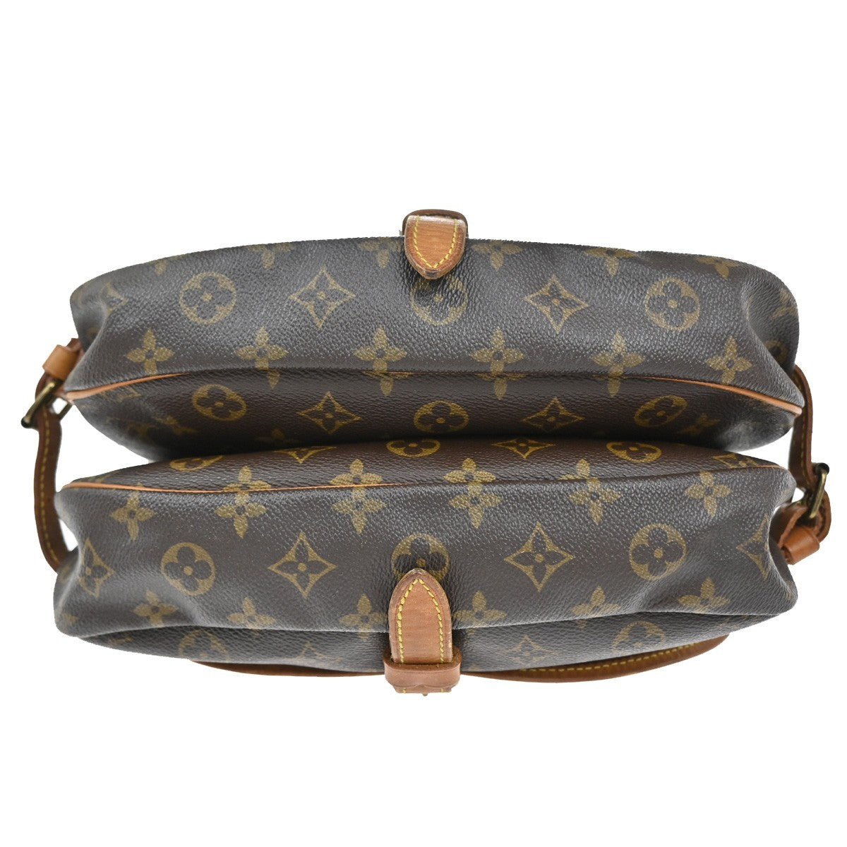 LOUIS VUITTON Logo Saumur 30 Shoulder Bag Monogram Leather Brown M42256 85CA300