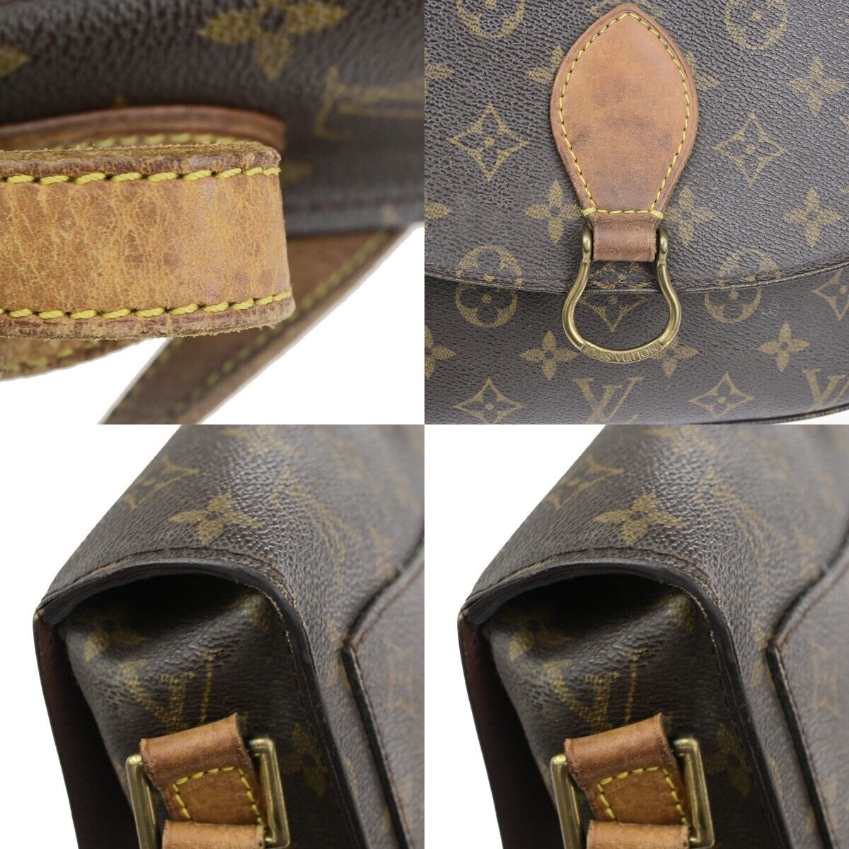 LOUIS VUITTON Saint Cloud GM Shoulder Bag Monogram Leather Brown M51242 31HC015