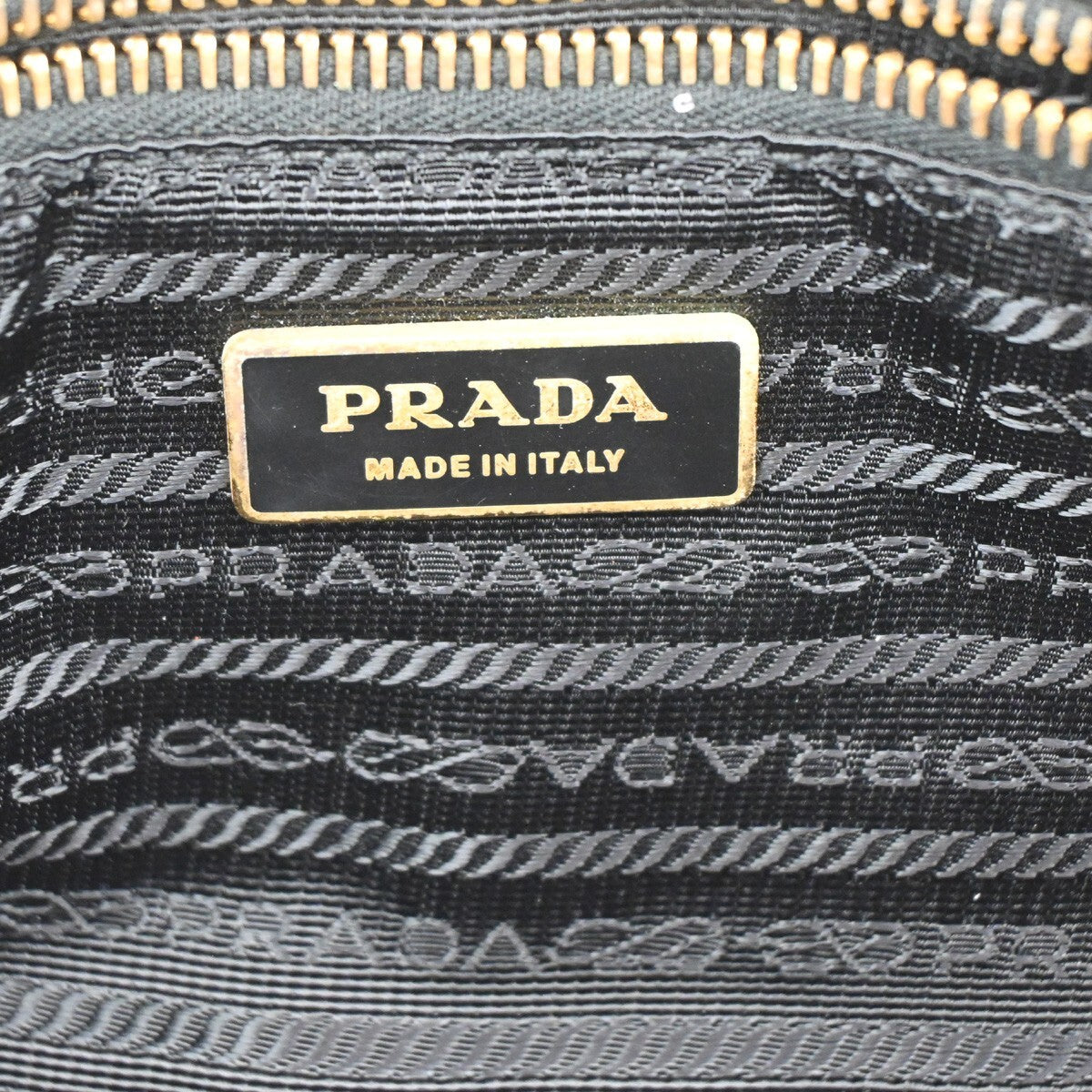PRADA Logo Tessuto Gaufre 2Way Shoulder Bag Nylon Leather Black SHW 75FB550