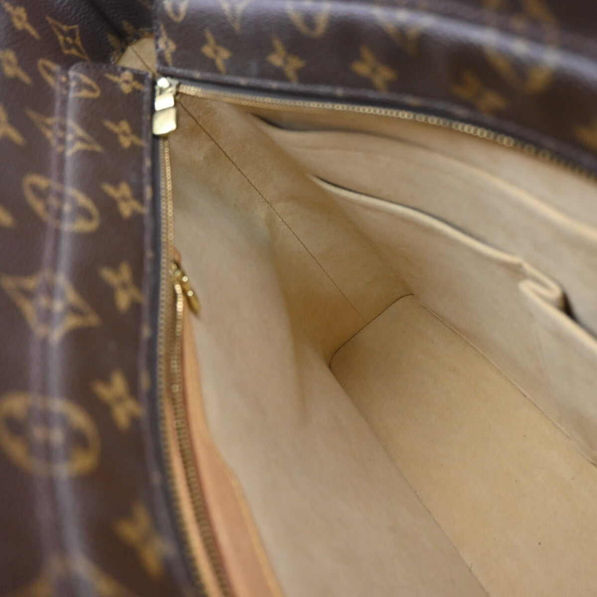 LOUIS VUITTON Logo Luco Shoulder Tote Bag Monogram Leather Brown M51155 31EE211