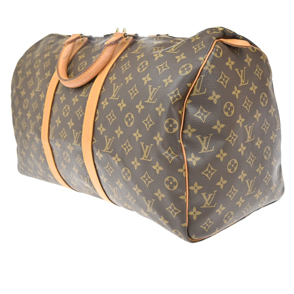 LOUIS VUITTON Keepall 50 Travel Hand Bag Monogram Leather Brown M41426 73EF978