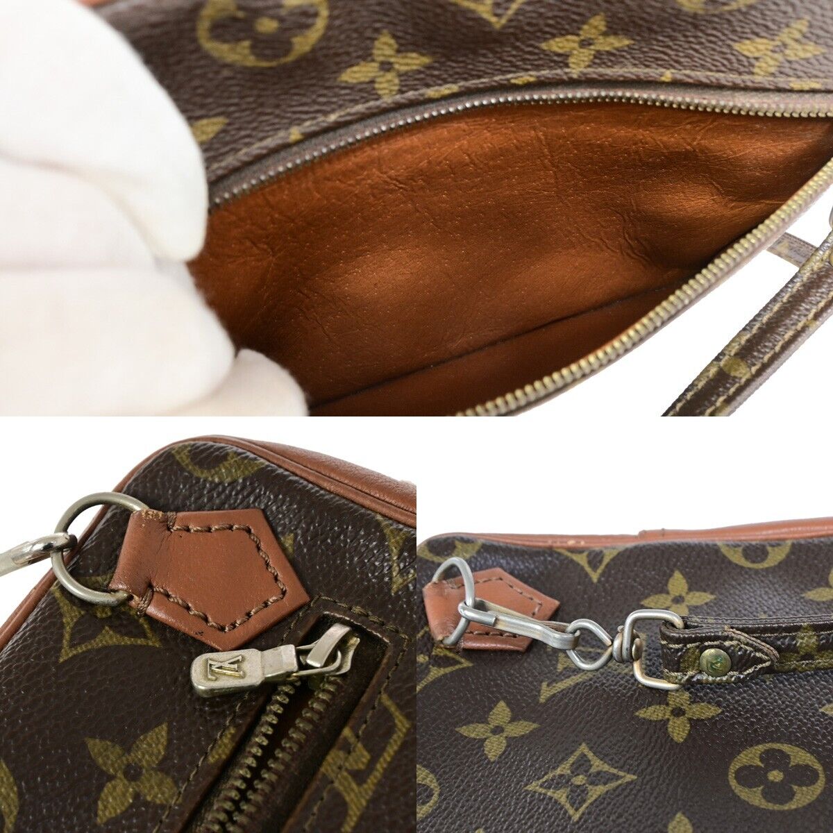 LOUIS VUITTON Pochette Sport Clutch Shoulder Bag Monogram Leather Brown 61EB425