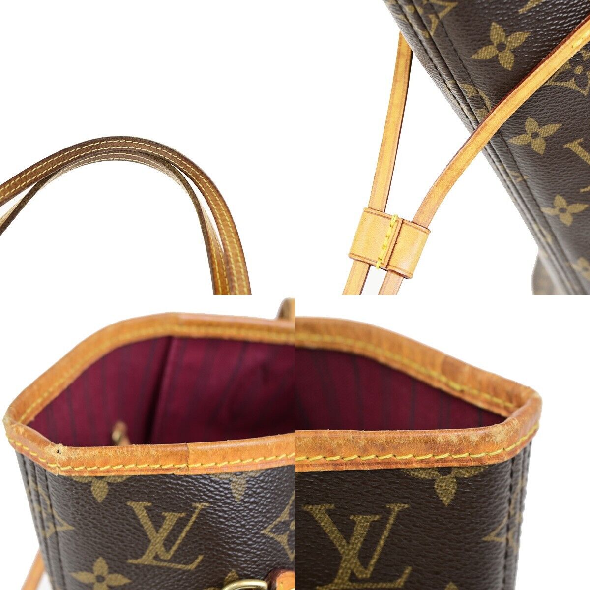 LOUIS VUITTON Neverfull MM Shoulder Tote Bag Monogram Leather BN M40996 607SJ445